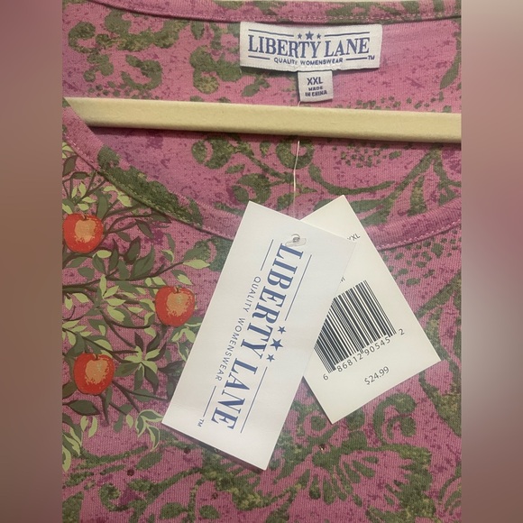 🍎NEW Liberty Lane Long Sleeve Quality Women’s Wear Soft Cotton Blend Apples 🍎 - Picture 5 of 10